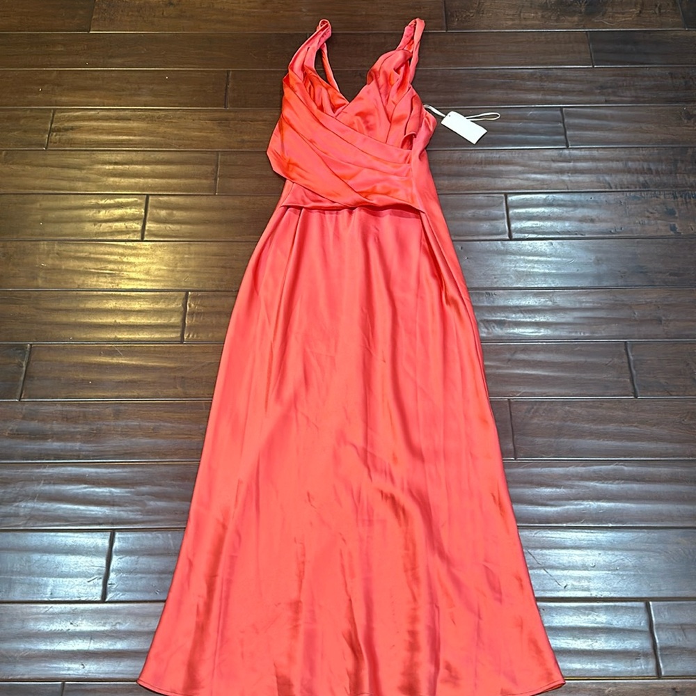 Nine West Metallic pink silk dress